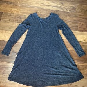 Charcoal long sleeve swing dress